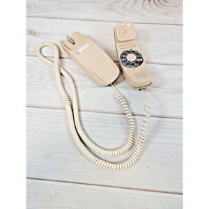 Vintage Pink Beige Trendline Trimline Rotary Dial Wall Phone Telephone TELW